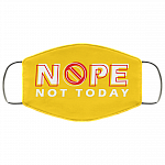 Nope Not Today Washable Reusable Custom – Printed Cloth Face Mask Cover - Funny Face Mask - Sarcastic Mask, Athletic Gold, Cloth Face Mask
