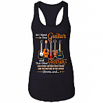 All I Need Is This Guitar and That Other Guitar Bass Player Gift Unisex Cotton Tank Top, Black, Ladies Racerback Tank