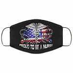 Proud To Be A Nurse Washable Reusable Custom – Printed Cloth Face Mask Cover, White, Cloth Face Cover