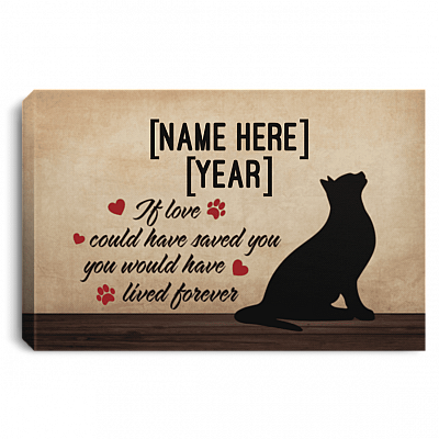 Personalized Cat Memorial Gallery Wrapped Framed Canvas Prints - Unframed Poster - Custom Cat Sympathy Gift, White, 0.75'' Framed Canvas
