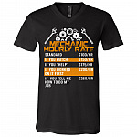Mechanic Hourly Rate Repairman T-shirt - V-Neck Tee - Funny Gift For Mechanics, Black, V-Neck T-Shirt