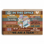 In This Office We Are A Team Soical Worker Gallery Wrapped Framed Canvas Prints - Unframed Poster, White, 0.75'' Framed Canvas