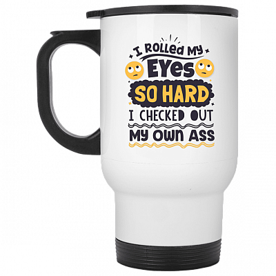 14 oz. White Travel Mug