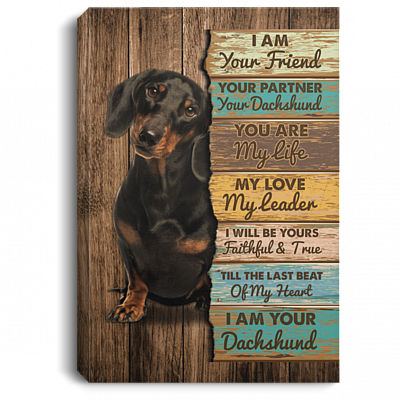 I Am Your Friend Your Partner Your Dachshund Framed Canvas - Unframed Poster, White, 0.75'' Framed Canvas
