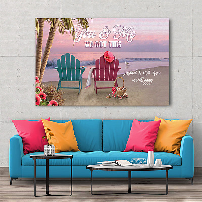 Alternative view of You And Me We Got This Beach Ocean Framed Canvas Unframed Poster - Adorable Wife Husband Anniversary Wall Art