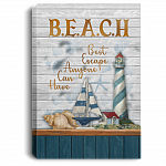 Beach Best Escape Anyone Can Have - Beach Wall Art Framed - Unframed Poster - Home Decor Wall Art, White, 0.75'' Framed Canvas