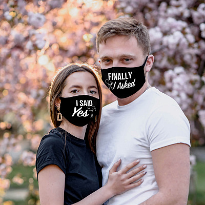 Alternative view of Finally I Asked Funny Proposal Gifts Ideas Washable Reusable Custom – Printed Cloth Face Mask Cover