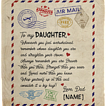 Personalized From Dad To My Daughter Whenever You Feel Overwhelmed Letter Fleece Blanket - Premium Sherpa Blanket, White, Cozy Plush Fleece Blanket - 50x60