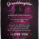 From Grandpa To My Granddaughter Wherever Your Journey In Life May Take You Fleece Blanket - Premium Sherpa Blanket, White, Cozy Plush Fleece Blanket - 50x60