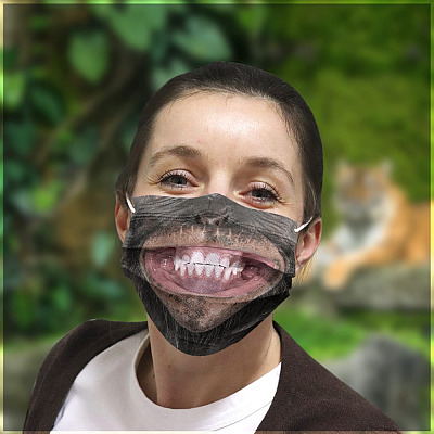Alternative view of Monkey Face Mask - Funny Face Mask - Washable Reusable Custom – Printed Cloth Face Mask Cover