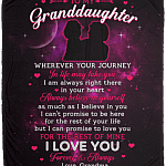 From Grandma To My Granddaughter Wherever Your Journey In Life May Take You Fleece Blanket - Premium Sherpa Blanket, White, Cozy Plush Fleece Blanket - 50x60