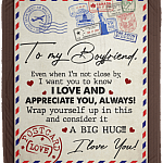 To My Boyfriend Even When I'm Not Close By Fleece Blanket - Premium Sherpa Blanket - Woven Blanket, White, Cozy Plush Fleece Blanket - 50x60 To My Boyfriend Even When I'm Not Close By Fleece Blanket - Premium Sherpa Blanket - Woven Blanket, White, Cozy Plush Fleece Blanket - 50x60