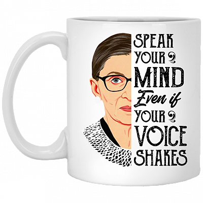 Speak Your Mind Even If Your Voice Shakes Ceramic Coffee Mug - Travel Mug - Water Bottle - Color Changing Mug, White, 11 oz. White Mug