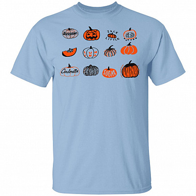 Pumpkin T-Shirt - Food Shirt - Gardening Shirt - Fall T Shirt - Thanksgiving Shirt Halloween Costume, Light Blue, Unisex T-Shirt