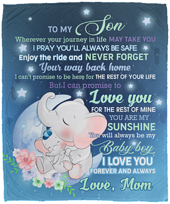 To My Son Wherever Your Journey In Life May Take You Enjoy The Ride Fleece Blanket - Premium Sherpa Blanket, White, Cozy Plush Fleece Blanket - 50x60