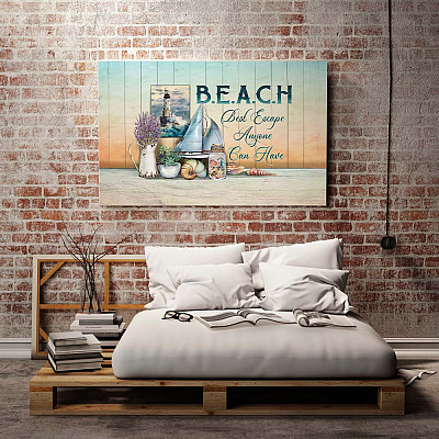 Alternative view of Beach Best Escape Anyone Can Have Framed Canvas - Unframed Poster - Beach House Wall Decor