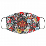 Hannya Japanese Art Washable Reusable Custom – Printed Cloth Face Mask Cover, White, Cloth Face Mask Hannya Japanese Art Washable Reusable Custom – Printed Cloth Face Mask Cover, White, Cloth Face Mask