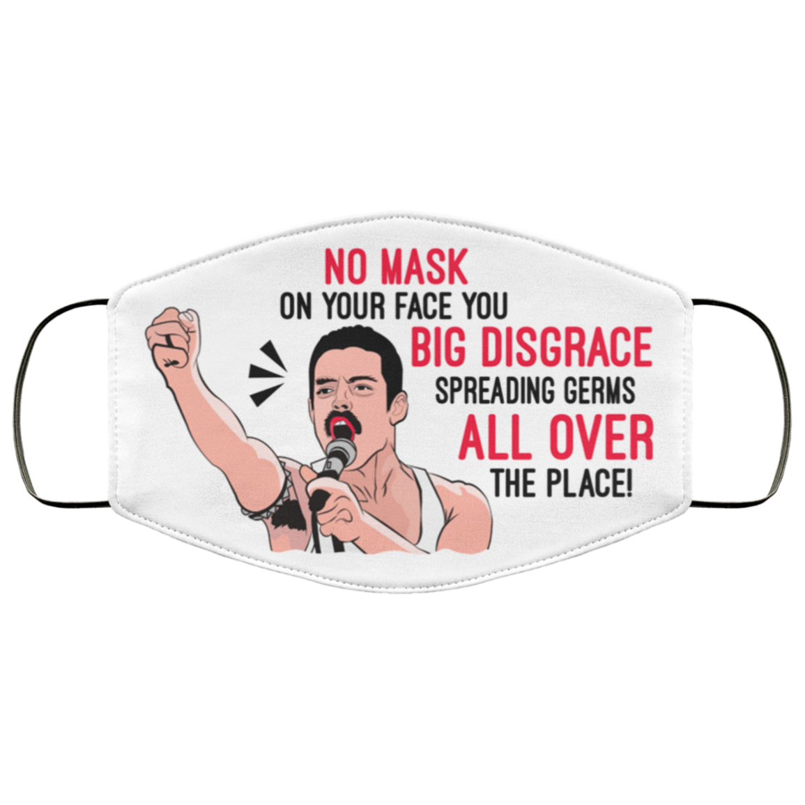 No Mask On Your Face Washable Reusable Custom – Printed Cloth Face Mask Cover, White, Cloth Face Mask