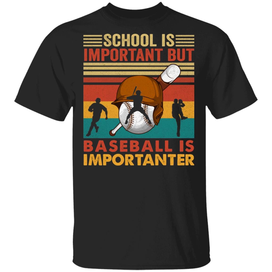 School Is Important But Baseball Is Importanter T-Shirt - Retro Vintage Baseball Shirt, Black, Unisex T-Shirt School Is Important But Baseball Is Importanter T-Shirt - Retro Vintage Baseball Shirt, Black, Unisex T-Shirt