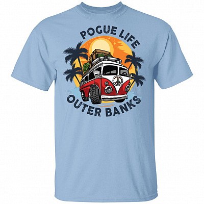 Pogue Surf Life Outer Banks Outer Banks T-Shirt, Light Blue, Unisex T-Shirt