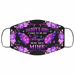 Daddy's Girl I Used To Be His Angel Now He's Mine Washable Reusable Custom - Printed Cloth Face Mask Cover, White, Cloth Face Cover
