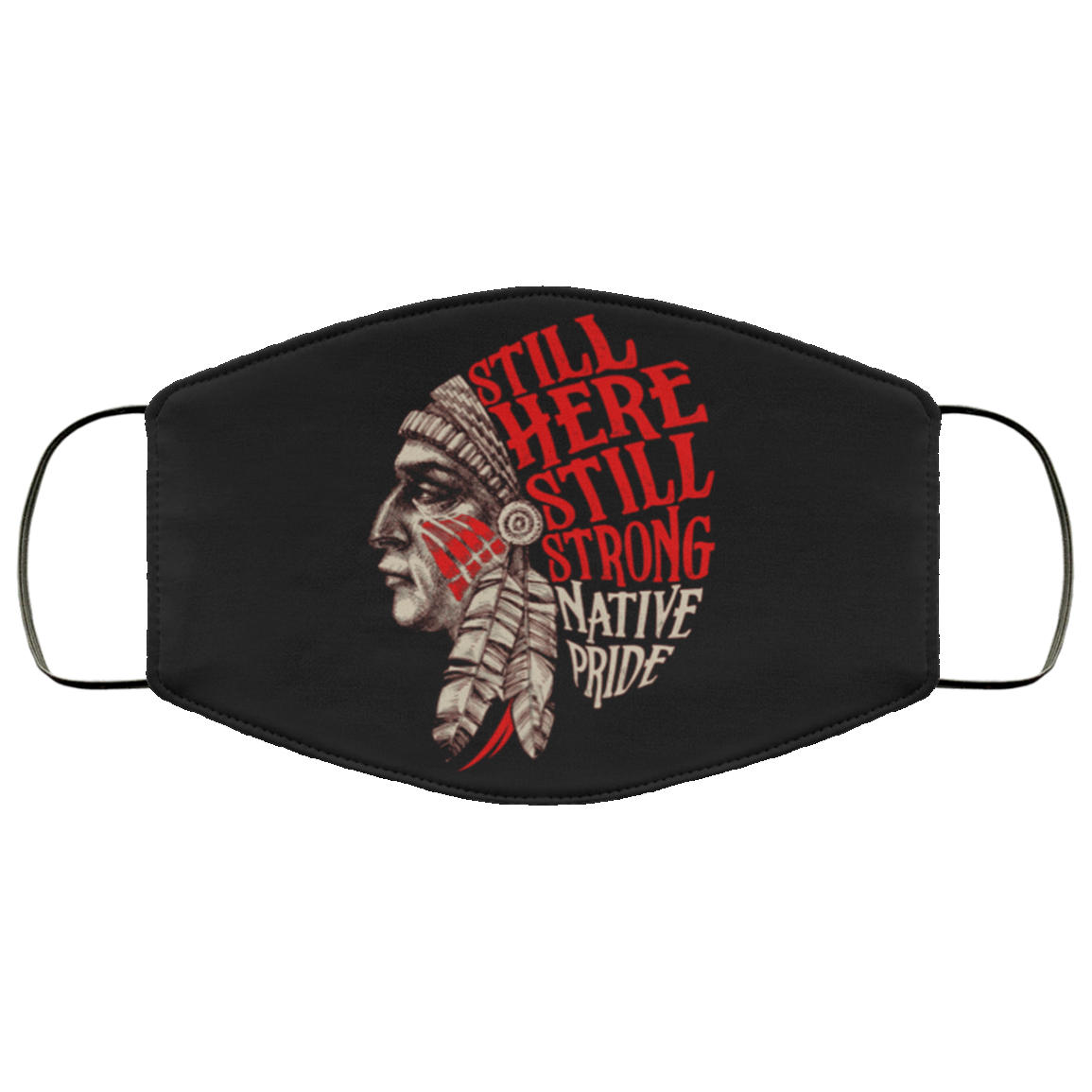 Still Here Still Strong Native Pride Washable Reusable Custom Printed Cloth Face Mask Cover, Black, Cloth Face Cover