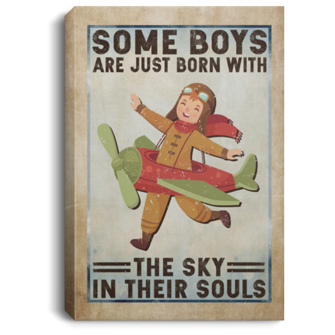 Some Boys Are Just Born With The Sky In Their Souls Framed Canvas - Unframed Poster, White, 0.75'' Framed Canvas