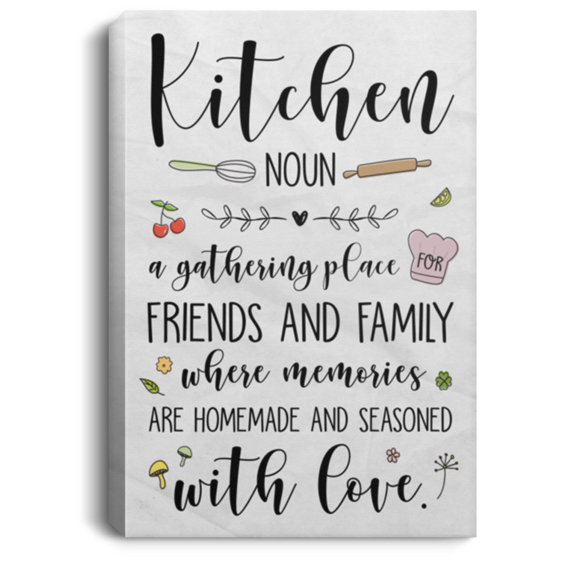 Kitchen a Gathering Place for Friends Wrapped Framed Canvas Prints - Unframed Poster - Kitchen Wall Decor, White, 0.75'' Framed Canvas
