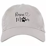 Rescue Mom Dog Paw Gift Twill Cap - High-Profile Snapback Hat, White, Brushed Twill Dad Cap