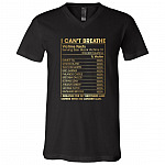 I Can't Breathe Victims Facts Say Their Names BLM Social Justice Gift T Shirt V-Neck Tee, Black, V-Neck T-Shirt