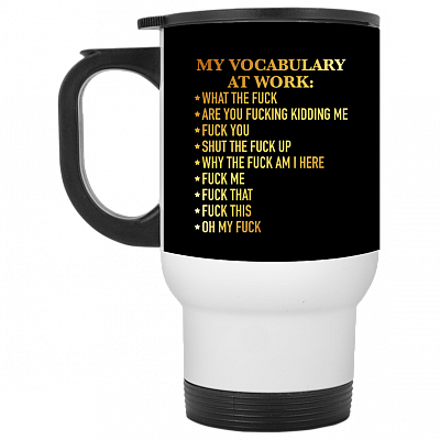 14 oz. White Travel Mug