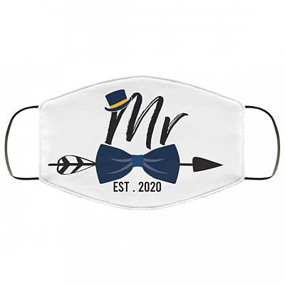 Mr And Mrs Masks For Wedding Or Honeymoon - Bride And Groom Mask, White, Cloth Face Cover