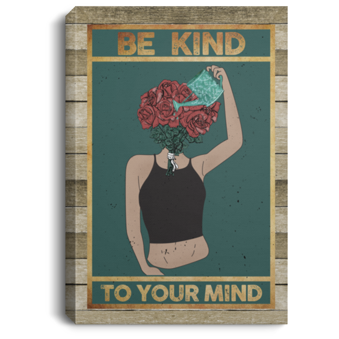 Be Kind To Your Mind Mental Health Awareness Gallery Wrapped Framed Canvas Prints - Unframed Poster, White, 0.75'' Framed Canvas