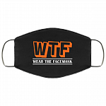 WTF Wear The Mask Funny Washable Reusable Custom – Printed Cloth Face Mask Cover, White, Cloth Face Mask