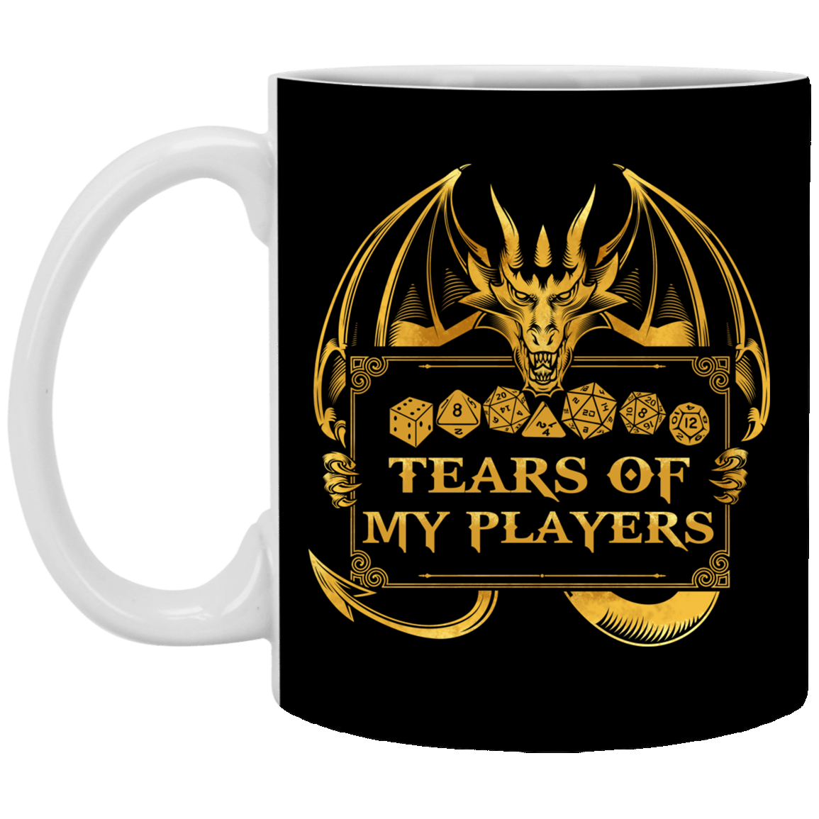 Tears Of My Players Ceramic Coffee Mug - Beer Stein -Water Bottle - Funny D&D Gaming Mug, Black, 11 oz. White Mug Tears Of My Players Ceramic Coffee Mug - Beer Stein -Water Bottle - Funny D&D Gaming Mug, Black, 11 oz. White Mug