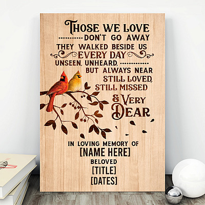 Alternative view of Personalized Those We Love Don't Go Away They Walk Beside Us Every Day Framed Canvas - Unframed Poster