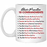 Choir Practice 10 Commandments Ceramic Coffee Mug - Beer Stein - Water Bottle - Color Changing Mug, White, 11 oz. White Mug