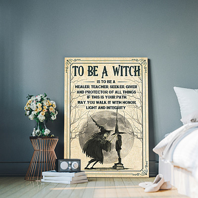 Alternative view of To Be a Witch Is to Be a Healer Teacher Seeker - Halloween Wall Decor Framed Canvas Prints - Unframed Poster