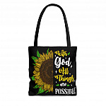 With God All Things Are Possible All Over Print Tote Bag - Shoulder Bag