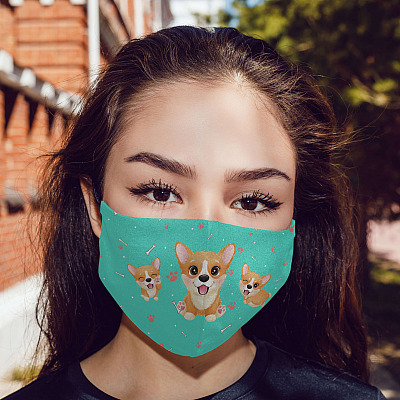 Alternative view of Cute Corgi Dog Mom Gifts Washable Reusable Custom – Printed Cloth Face Mask Cover