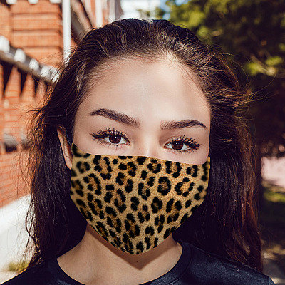 Alternative view of Leopard Face Mask - Leopard Print Washable Reusable Custom – Printed Cloth Face Mask Cover