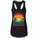 Sunrise Sunburn Sunset Repeat Tank Top - Summer Tank Top - Vintage Beach Tank Top - Vacation Tank Top, Black, Ladies Racerback Tank Sunrise Sunburn Sunset Repeat Tank Top - Summer Tank Top - Vintage Beach Tank Top - Vacation Tank Top, Black, Ladies Racerback Tank