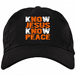Know Jesus Know Peace God And Christian Twill Cap - High-Profile Snapback Hat, Black, Brushed Twill Dad Cap