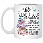 Life Is Like A Book Literary Quotes Gift Idea For Book Lover Ceramic Coffee Mug - Travel Bottle, White, 11 oz. White Mug