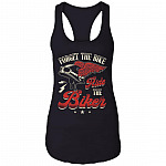 Forget the Bike Ride the Biker Cotton Tank Top Tee - Ladies Racerback Tank, Black, Ladies Racerback Tank
