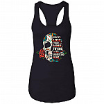 You'd Lose Your Mind Trying To Understand Mine Sugar Skull Roses Cotton Top Tee - Ladies Racerback Tank, Black, Ladies Racerback Tank