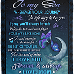 To My Son Wherever Your Journey In Life Make Take You Love Mom Fleece Blanket - Premium Sherpa Blanket, White, Cozy Plush Fleece Blanket - 50x60 To My Son Wherever Your Journey In Life Make Take You Love Mom Fleece Blanket - Premium Sherpa Blanket, White, Cozy Plush Fleece Blanket - 50x60