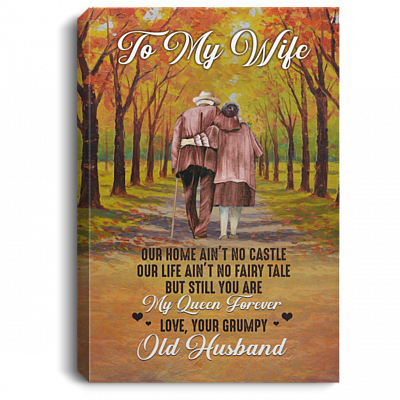 To My Wife Our Home Ain't No Castle Wrapped Framed Canvas Prints - Unframed Poster - Home Decor Wall Art, White, 0.75'' Framed Canvas