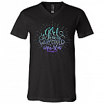 If God Is for Us Who Can Be Against Us Love Jesus Gift T-Shirt - V Neck, Black, V-Neck T-Shirt