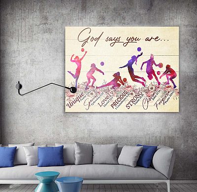 Alternative view of Volleyball God Says You Are Unique Special Lovely Precious Strong Framed Canvas Prints - Unframed Poster